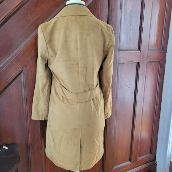 Jones New York Womens Camel Suede Trench Coat - Size S - Picture 4 of 7